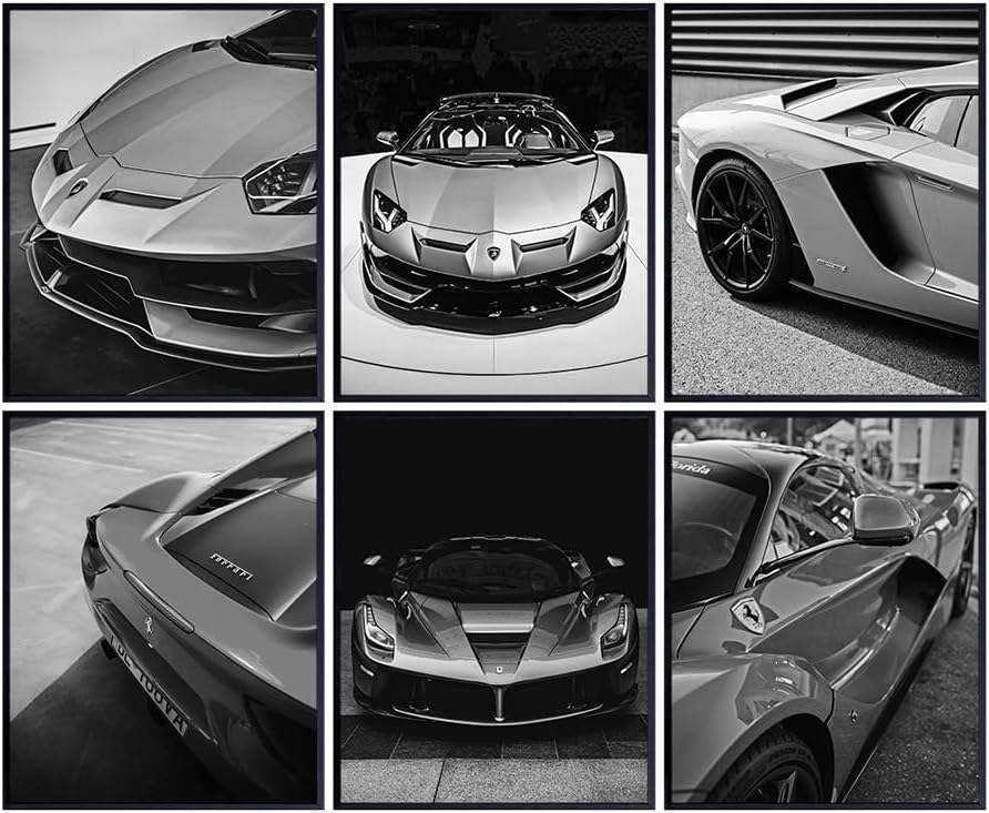 Lamborghini – Póster para decoración de cueva de hombre de 8 x 10 pulgadas, coche deportivo, coche de carreras, decoración vintage, arte de pared