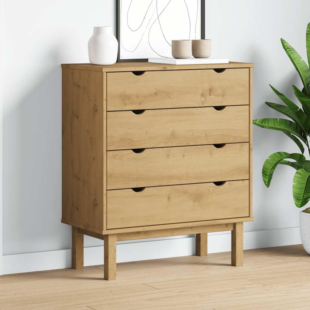 vidaXL Cómoda Cajonera Almacenamiento Organizador Mueble Dormitorio Cocina Salón Entrada Aparador Armario Decoración de Madera Maciza de Pino
