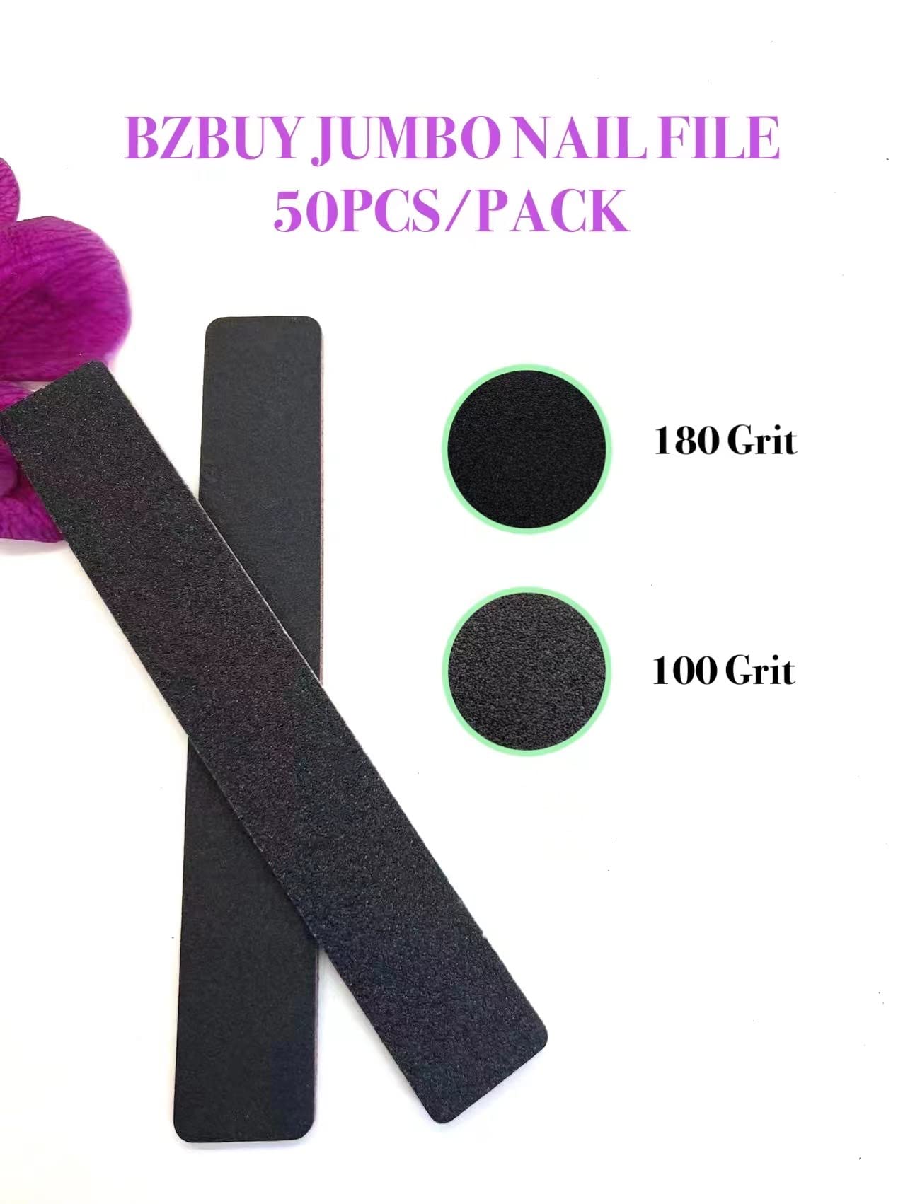 Lima de uñas Jumbo 10 piezas profesional de doble cara grano 100/180 limas de uñas Junta de esmeril Zebra manicura pedicura herramienta y limas de uñas
