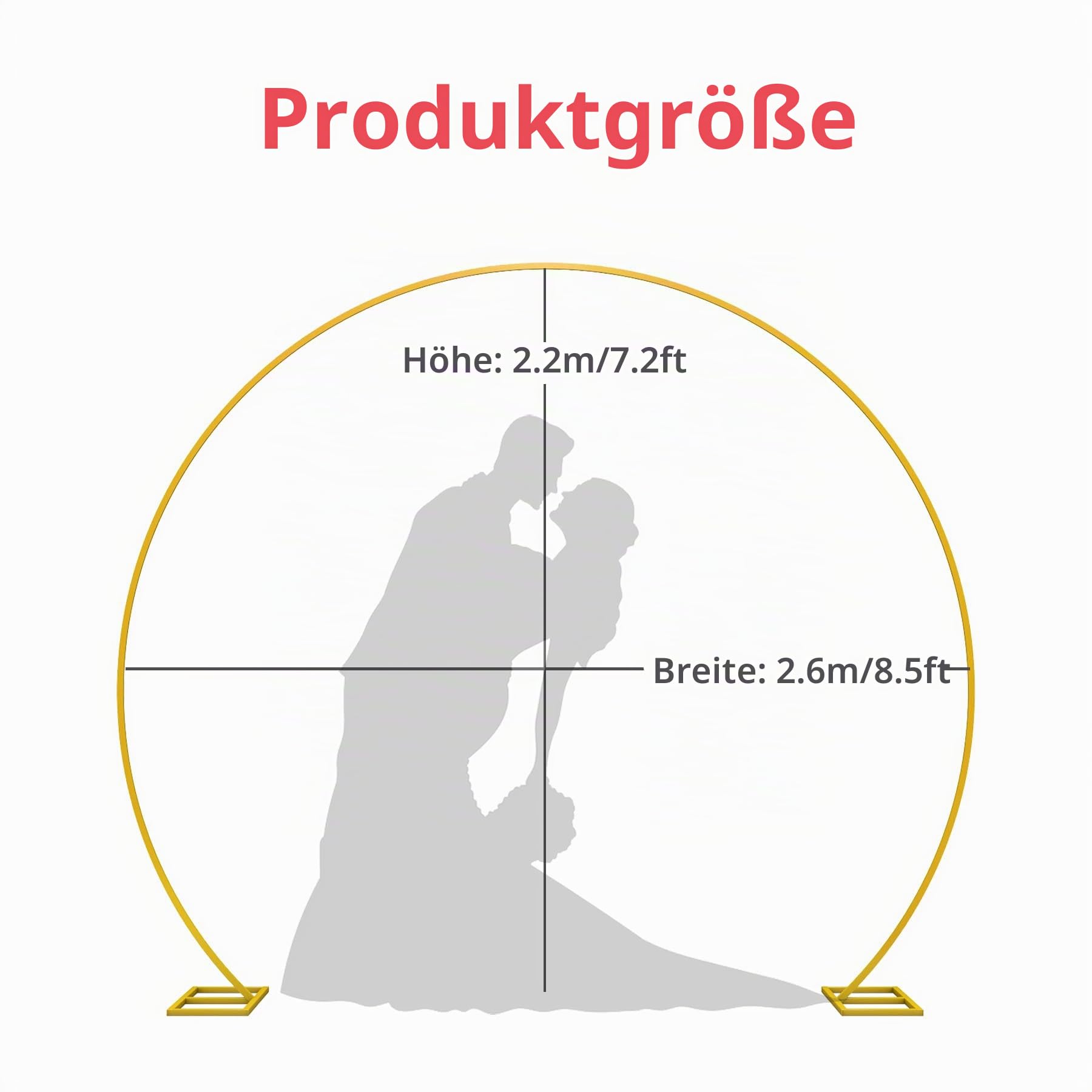 2.2M Metall-Ballonbogen-Kit,DIY gebogener Bogen,Eisen-Hochzeitsbogen,DIY-Metall-Rundballonbogen-Girlande,runder Ring-Ballonbogen-Kit