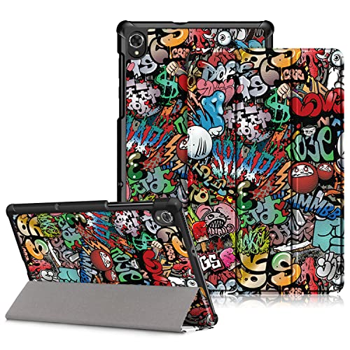 DINGGUAGUA Funda para Lenovo Tab M10 FHD Plus 10.3 Pulgada 2020 /Tab K10 TB-X6C6 10.3' 2021,Ultra Delgado PU Carcasa con Función de Soporte y Auto Estela/Sueño,Grafiti