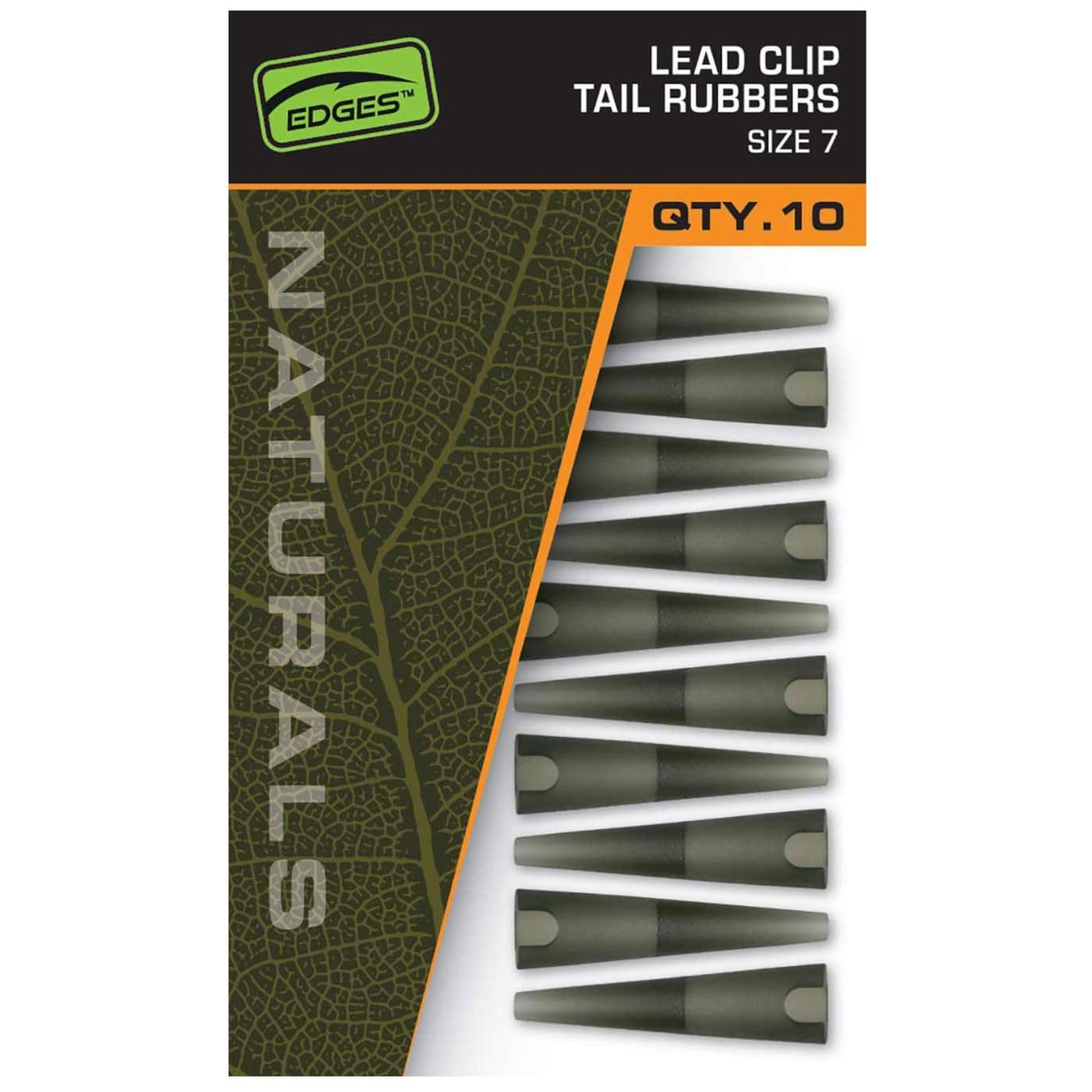 Fox Edges Naturals Size 7 Lead Clips Tail Rubbers CAC830