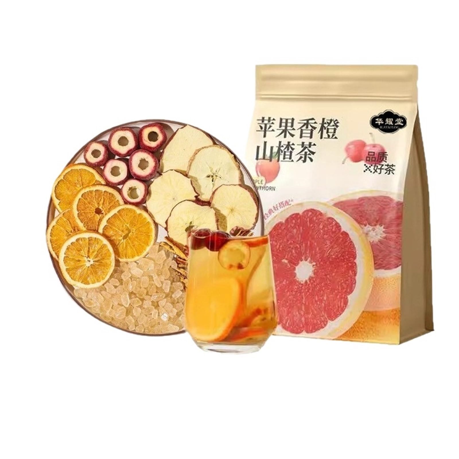 Herbata Jabłko, Głóg, Poria i Pomarańcza 120g, 10 pojedynczo pakowanych mieszanych herbat owocowo-ziołowych(2pcs)