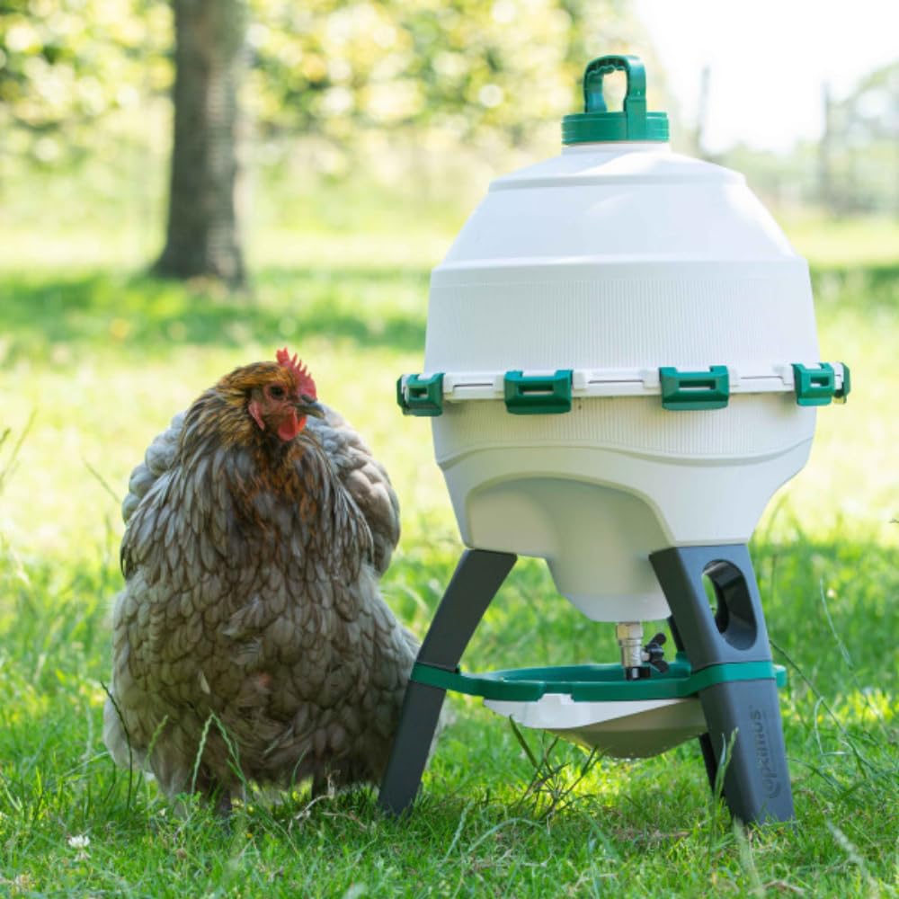 FINCA CASAREJO Bebedero para Gallinas de 25 litros Optimus Fácil Limpieza | Depósito Desmontable | Protección UV | Nivel de Agua Regulable
