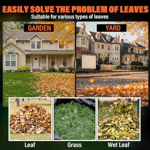 Image of MAXLANDER Electric Leaf Mulcher /Shredder, 15 Amp 8400 RPM Leaf Grinder with 18:1 Mulching Ratio, Adjustable Control Dial, 20 Cutting Lines, Goggles, Gloves & Leaf Scoops for Wet /Dry Leaves