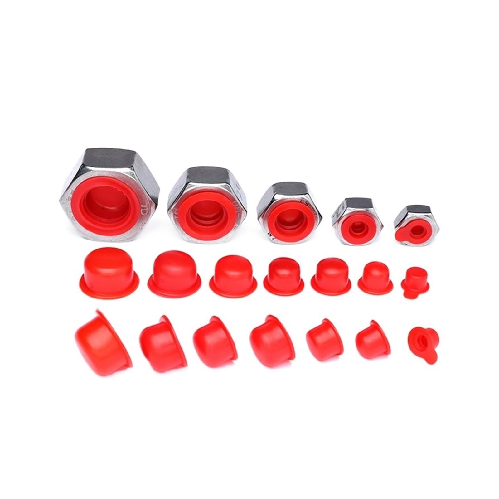 Tuercas de bloqueo de tuercas de perno, caucho suave, tapón, tapón, tapón de silicona, protector de tuerca, orificio roscado, cubierta de tubo redondo (color: 20 piezas, tamaño: DR-7.0) ( Color : 500