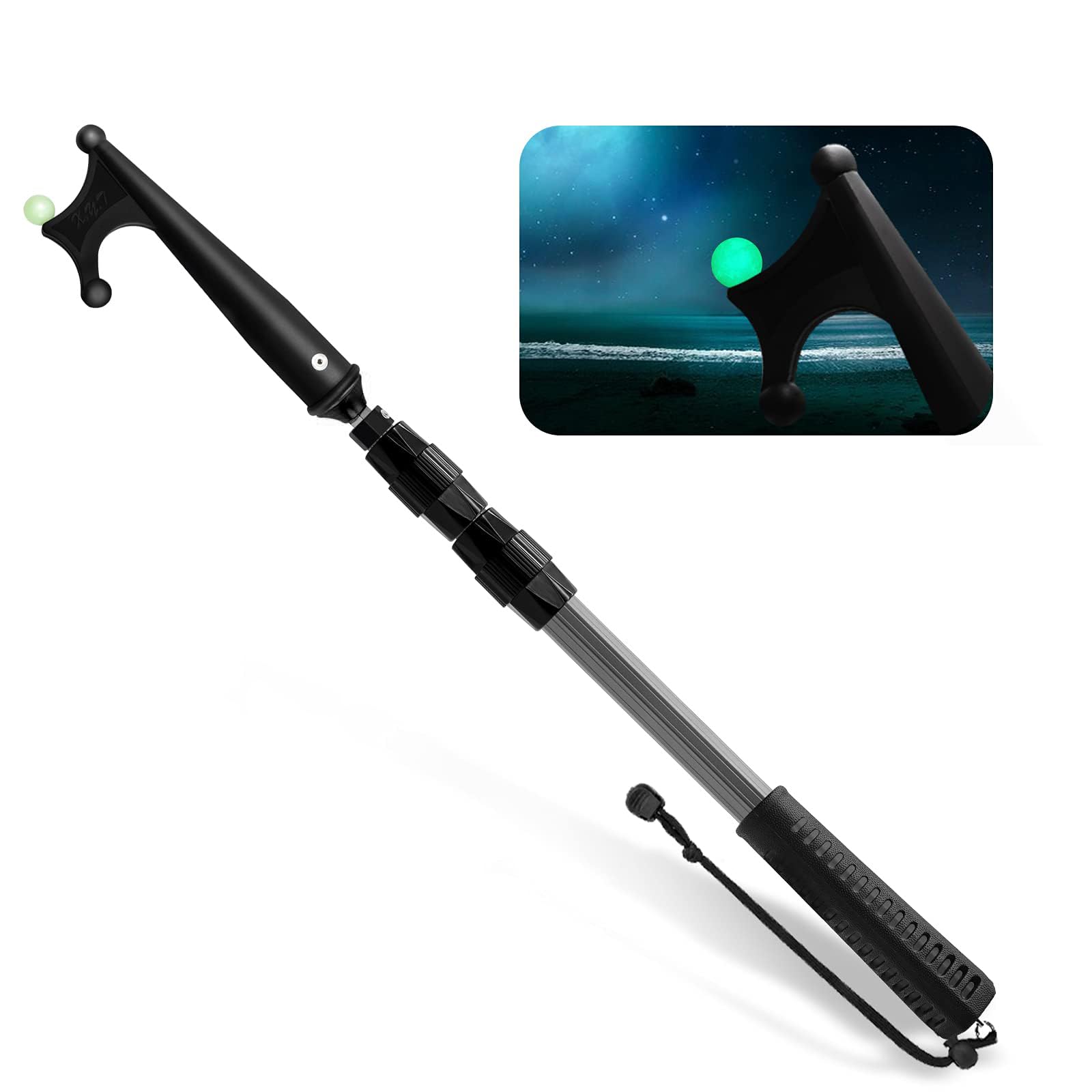 SAN LIKE Boat Hook Telescopic Boat Hook Pole for Docking Floating Boat Accessories Pontoon Boat Push Rod for Docking, Lightweight, Aluminium Docking Poles for Boats, Boat Hook Blue