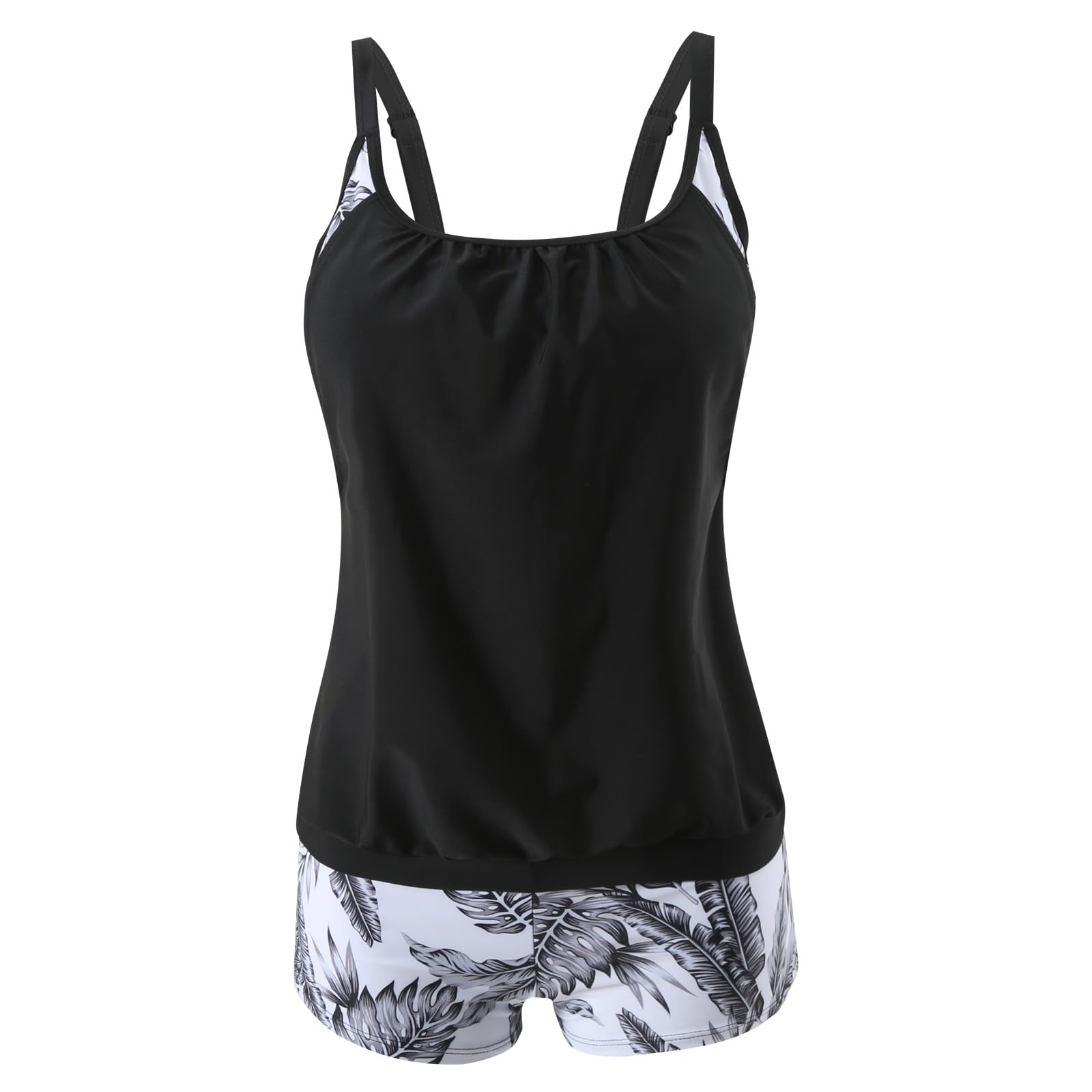 Generisch 2026 Femme 2 pièces Shorty Tankini Maillot de Bain Grande Taille Ensemble Taille Haute Maillot de Bain Amincissant avec Armatures Maillot de Bain Été