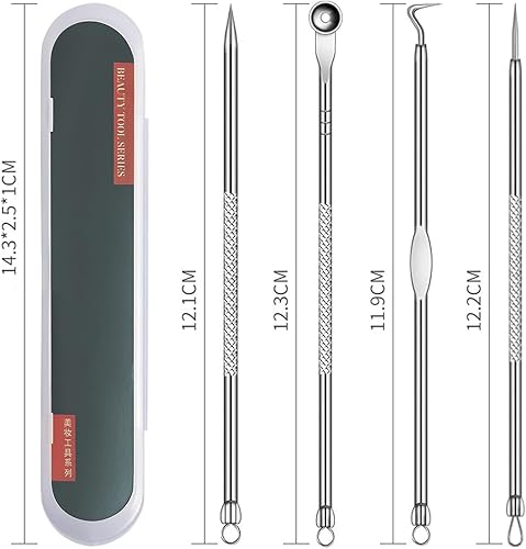 Miniatura 3 de Herramientas profesionales para eliminar puntos negros, kit de eliminación de acné extractor, herramienta para reventar espinillas, clip para