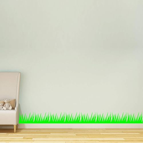 Miniatura 8 de VWAQ Adhesivo de pared con borde de hierba, calcomanías de vinilo para habitación de niños, decoración de guardería, GBWD (10 pulgadas de alto x 112
