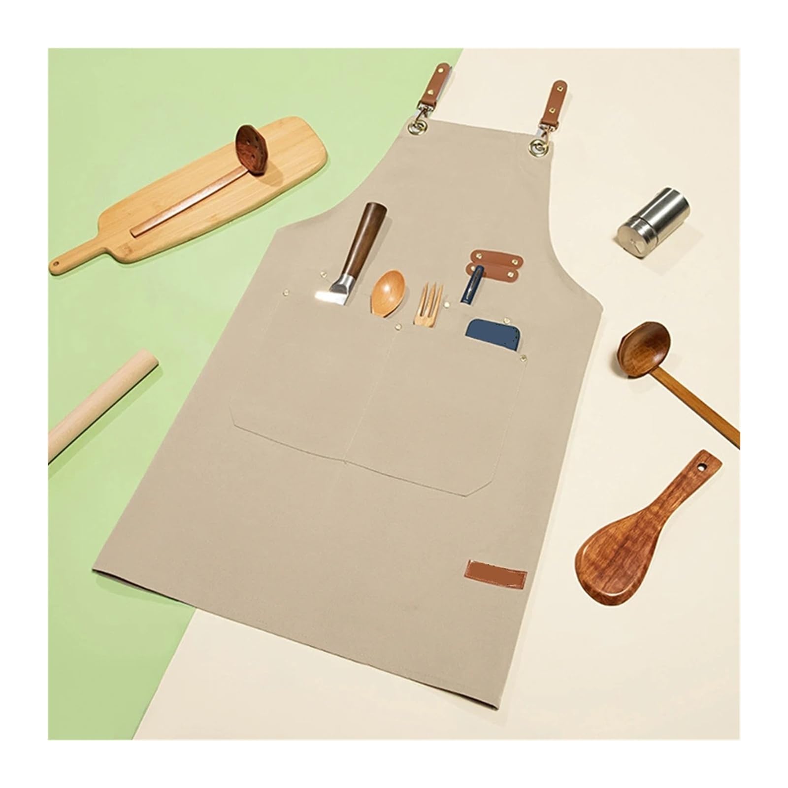 Tablier de cuisine étanche à l'huile avec grandes poches for ou bar café