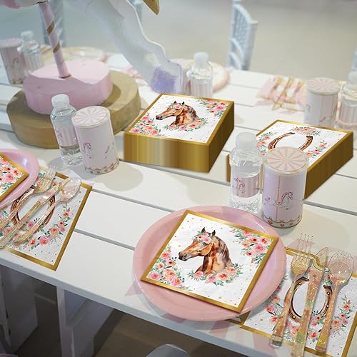 Miniatura 9 de Servilletas de feliz cumpleaños, 40 unidades, servilletas de papel desechables de color pastel arcoíris para cumpleaños, suministros de fiesta de