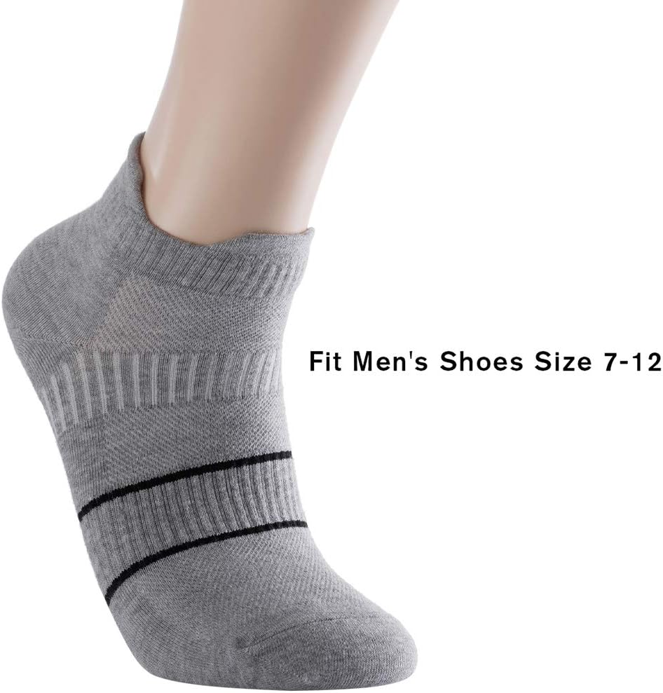 Men's Anti Sweat Odor Control Quick Dry Cotton Athletic Low Cut Ankle Running Socks