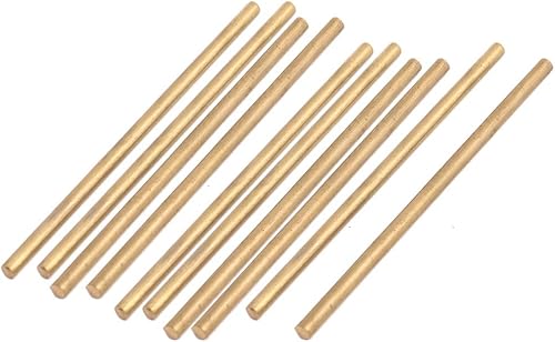 IIVVERR 10 barras redondas de latón macizo de 0.079in x 1.969in para bricolaje modelo RC helicóptero de coche (10 unidades de 0.079in x 1.969in,