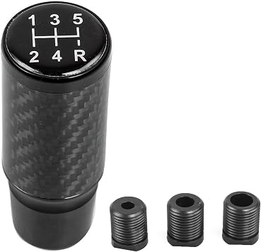 Gear Shift Knob Car Gear Knob Shifter 5 Speed Universal Aluminum Gear Shifter Stick with 3 AdaptersBlack
