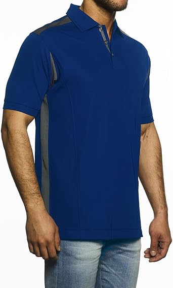 Pro Celebrity Mens CEO Polo Shirt XL Royal & Graphite