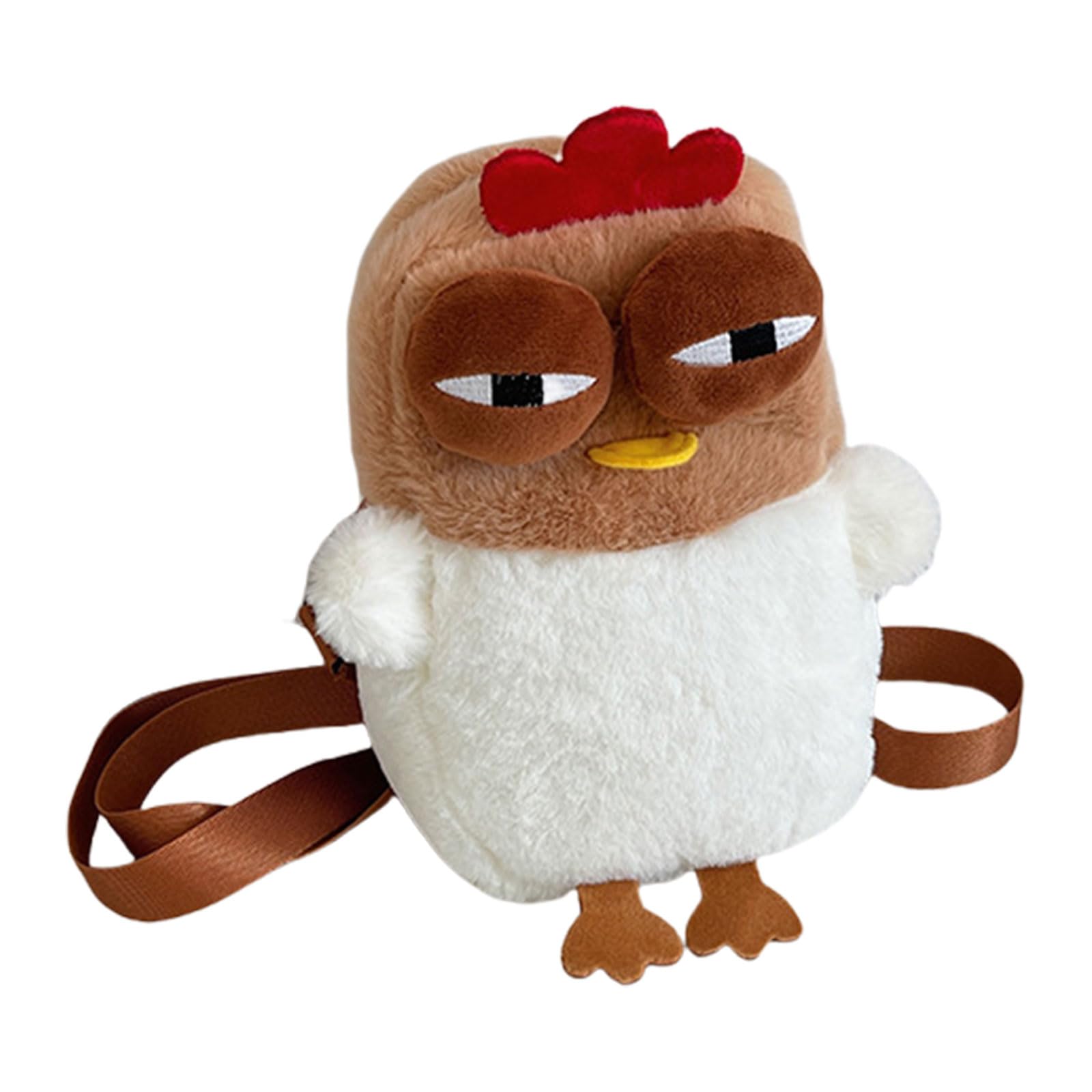 Zeizafa Cartoon Chicken Plush Crossbody Bag Coin Purse Unique Shoulder Purse Satchel For Kids Birthday Exchange
