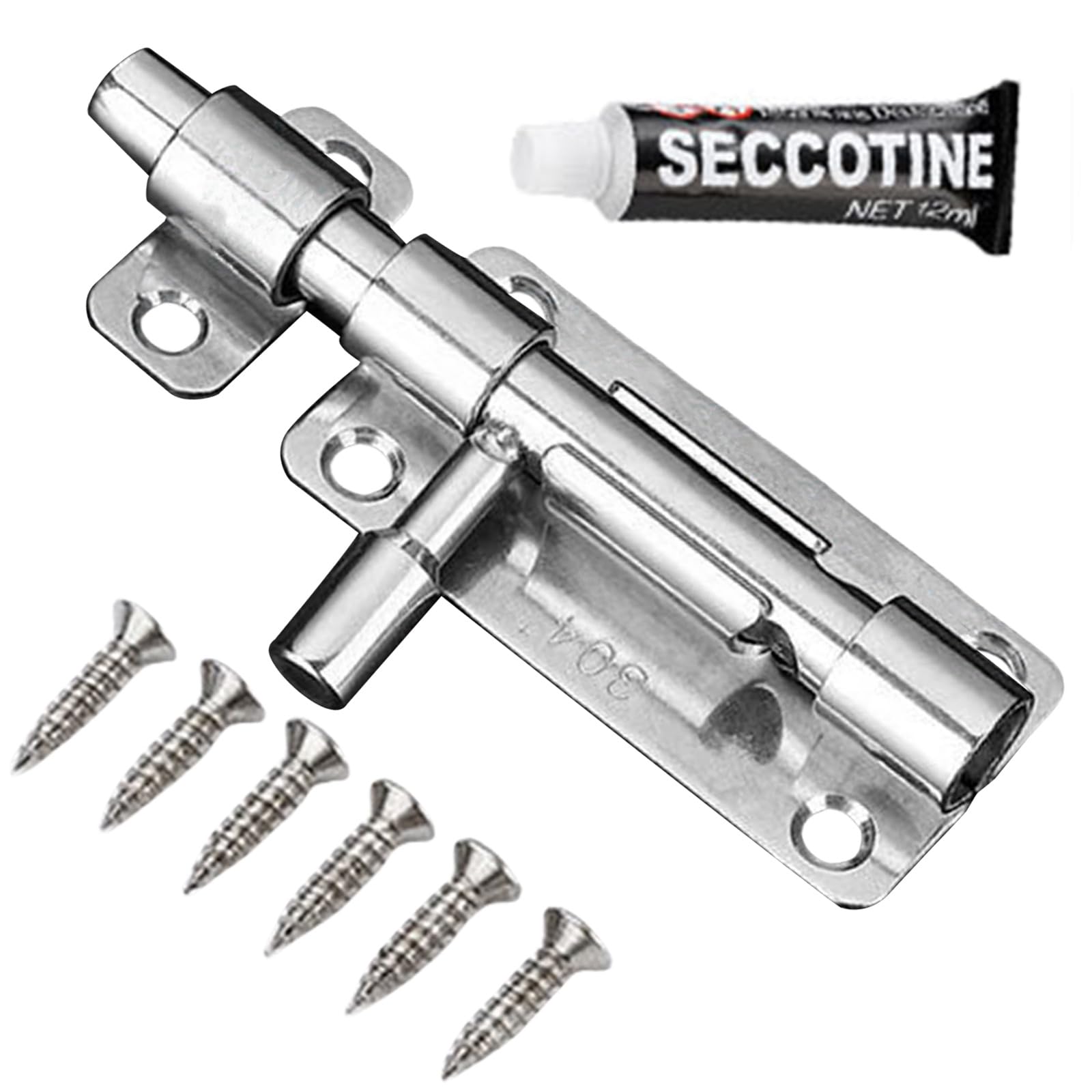 Hzbb B Stainless Steel Door Sliding Olts Latches Hasp Heavy Duty Garden Shed Sliding For Fence/Wood/Barn Door Gate Toilet
