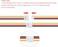 Lyeteung JST ZH 4-Pin Csatlakozó Készlet - 15 Pár Mini Mikro Dugó és Aljzat 150mm 26AWG Kábellel - Elektronikai Projektek, RC Modellek 4