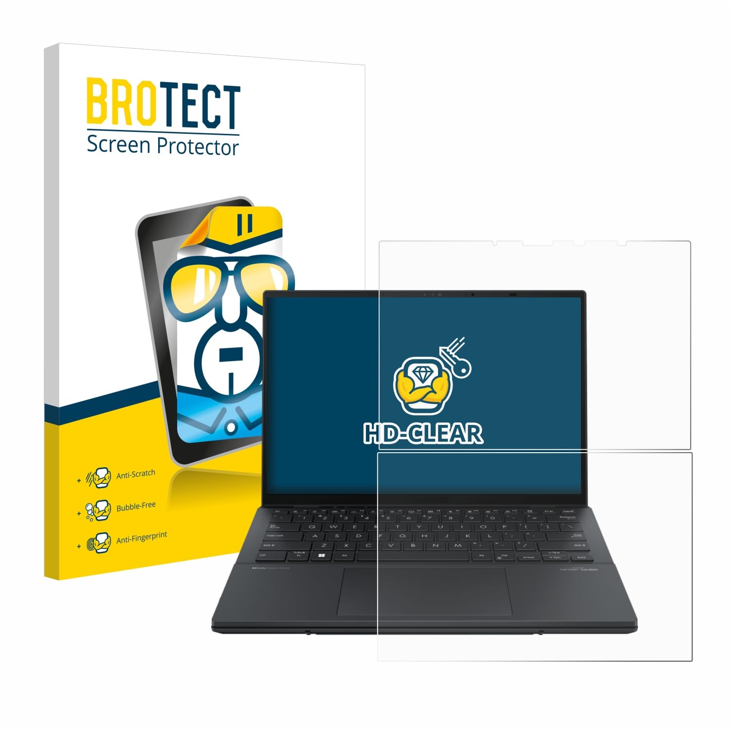 BROTECT Protector Pantalla para ASUS ZenBook Duo OLED 2024 UX8406 Protector Transparente Anti-Huellas