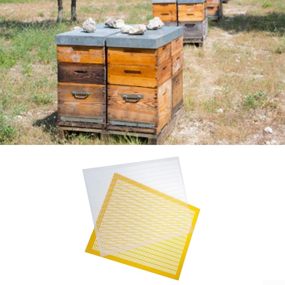 Excluidor de plástico para apicultura, herramienta de colmena cortable para separar a la reina de los trabajadores, equipo de colonia para el manejo de colonias, paquete de 6 (41 x 51 cm, blanco)