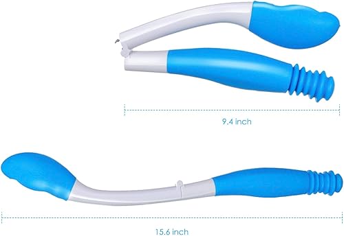 Miniatura 5 de DaMohony Ayudas de inodoro para discapacitados y ancianos, herramientas plegables para inodoro, limpiador inferior, herramientas de inodoro de larga