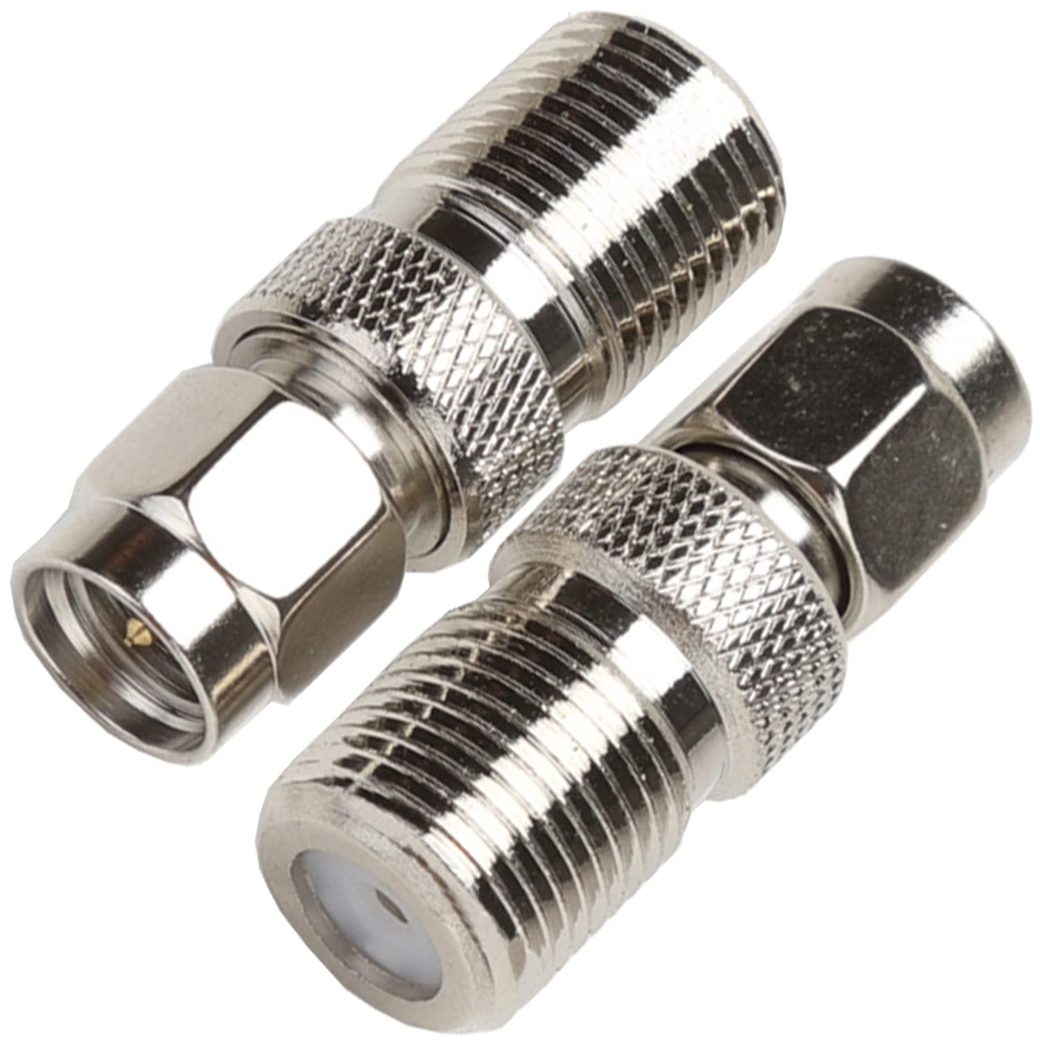 2-Pack SMA Male To F Female Coaxial Adapters - Perfect For Radio Antennas, WiFi, TV & Camera Connections