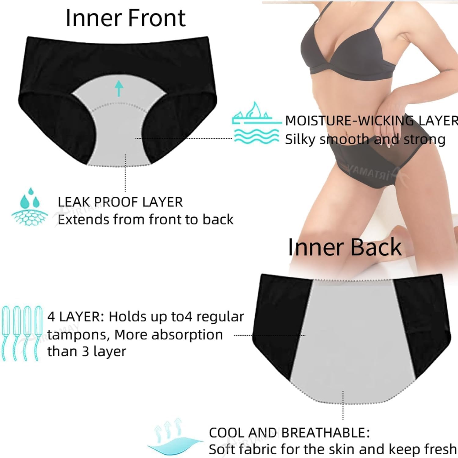 Womens Sexy Leopard Print High Waisted Cotton Panties, Full Coverage Tummy Control Soft Elastic Underwear (Leopard 5 Medium)