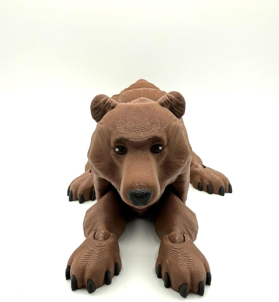 Splaz3D 3D Printed Articulating Brown Bear – Multicolor Fidget Toy with Flexible Joints – Sensory Stress Relief Desk Pet – Unique Gift for Kids and Adults – Premium PLA, Made in USA