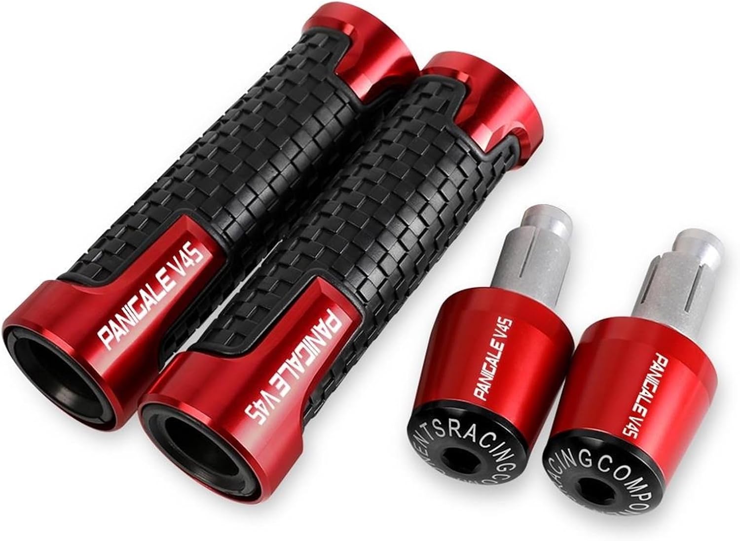 7/8 22mm Motorcycle Handlebar Grips Ends Handle Bar Cap Grip End Plugs For DUCATI PANIGALE V4S(1/A-BLACK)