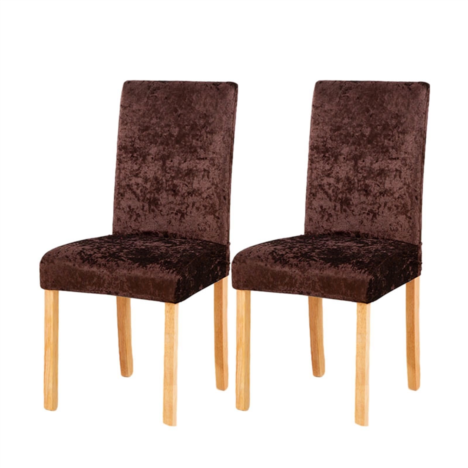 Chair covers, Crushed Velvet Dining Chair Covers,Stretch Removable Washable Dining Chair Slipcover Super Soft Protector for Seat Covers for Wedding Party Dining Room Home Decor (Color : Pink, Size : 8