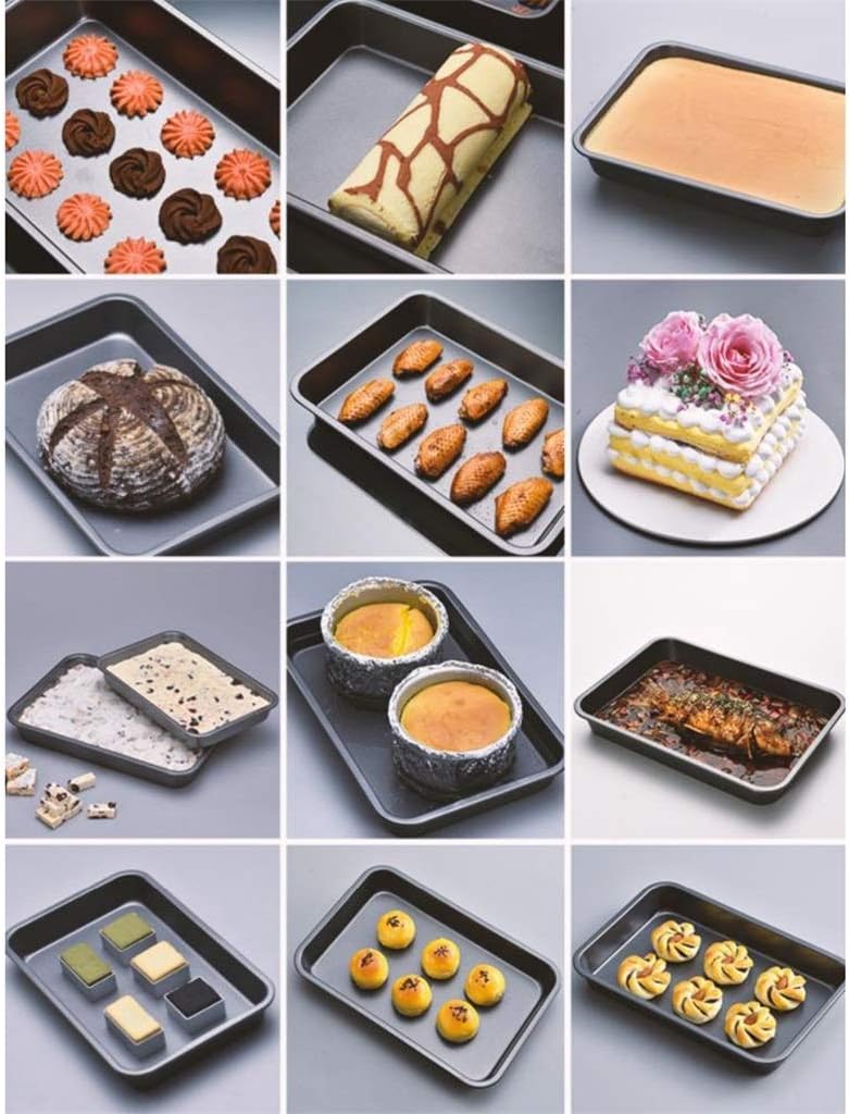 Baking Dish, Not Sticky Carbon Steel Home Oven Tray Cake Roll Muffin Pizza Baking Dish (Size : 35×25×5cm)