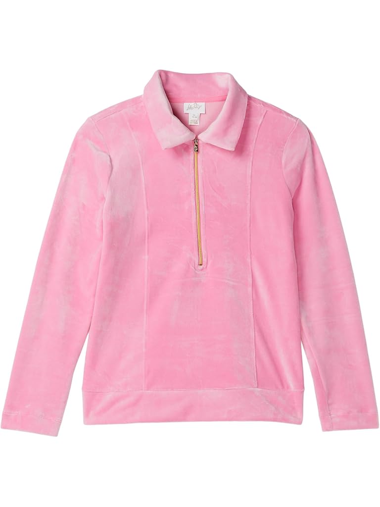 Black Lilly Pulitzer Mini Eleni Velour Pullover (Toddler/Little Kid/Big Kid)