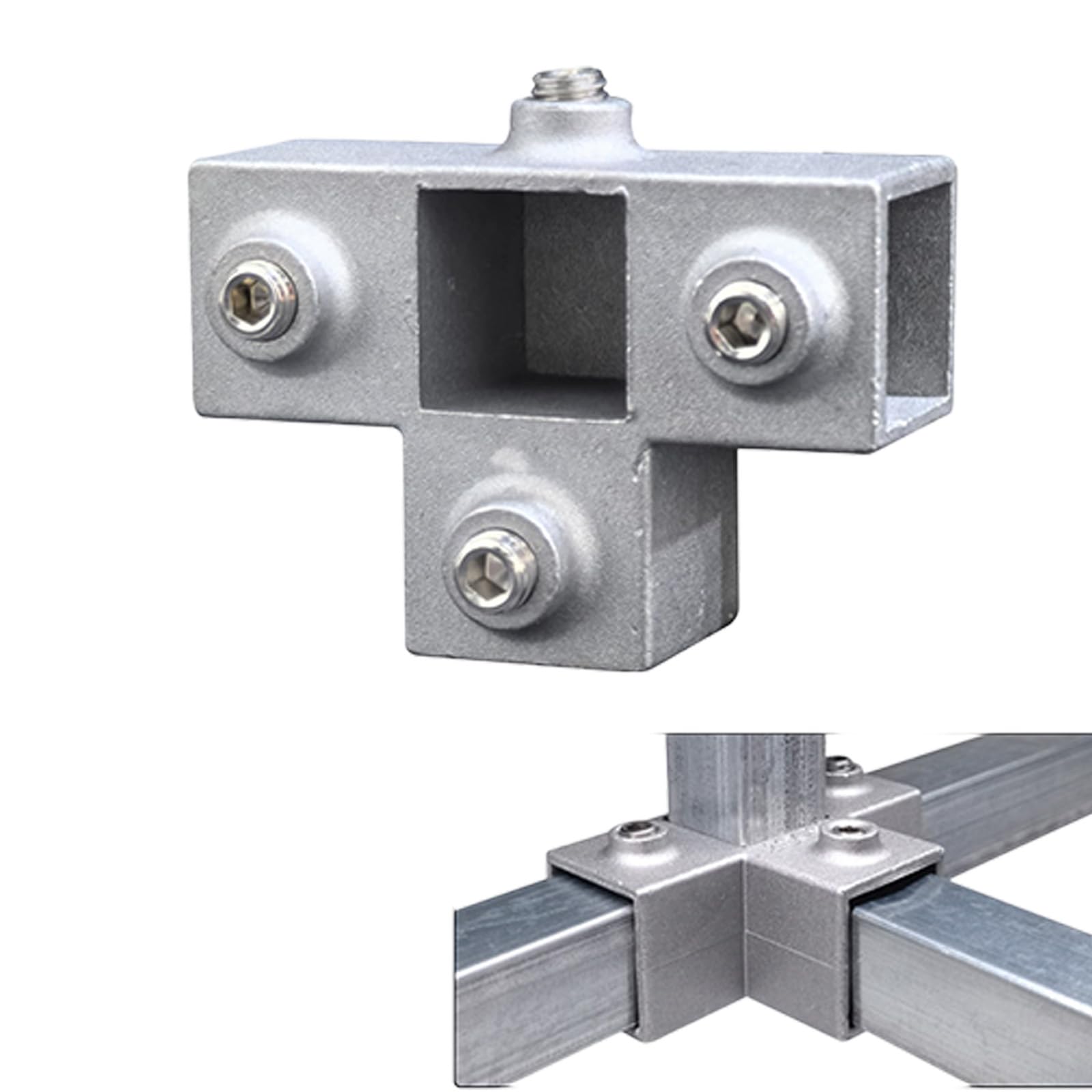Alloneslife 25X25 4Ways B Aluminum Alloy Square Tube Connector Replacement Connection Fastener Fixed Joint 3 Way Elbow Pipe Fitting Easily Install Square Pipe Fixed Joint Storage Rack Connector