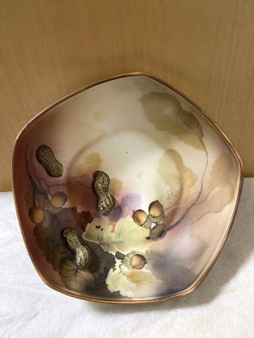 オールドノリタケ盛り上げ花生