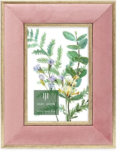 Miniatura 7 de Isaac Jacobs - Marco de fotos de terciopelo con doble borde dorado metálico, marco de fotos, horizontal y vertical, hecho para mesa y exhibición de