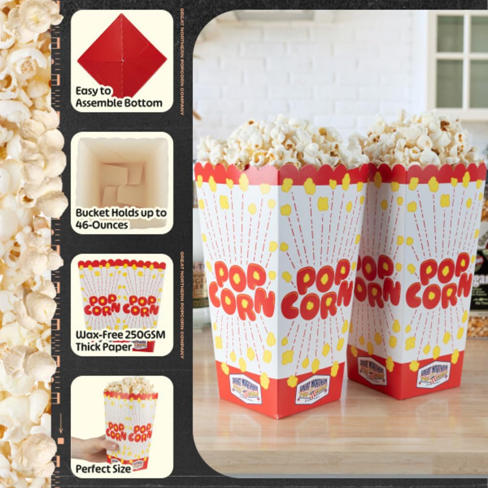 Roysmart Popcorn Boîtes, 50 Pcs Boîtes à Popcorn en Papier, Pot Popcorn