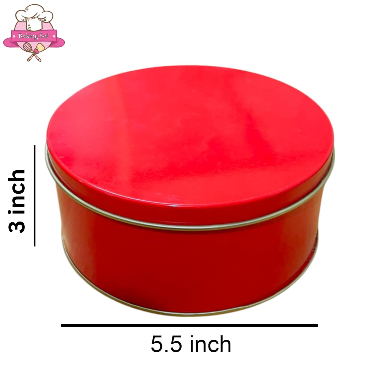 BAKING SET Dream Cake Tin, Red, 5.5 x 3 Inch