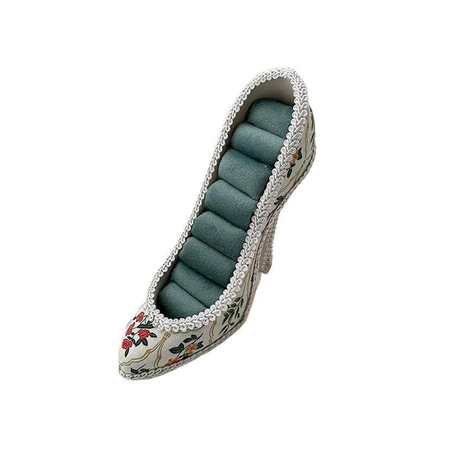 YDYDTTKD Soporte para presentación de joyería, Soporte para Anillos de Telas con Forma de Zapato de tacón Alto