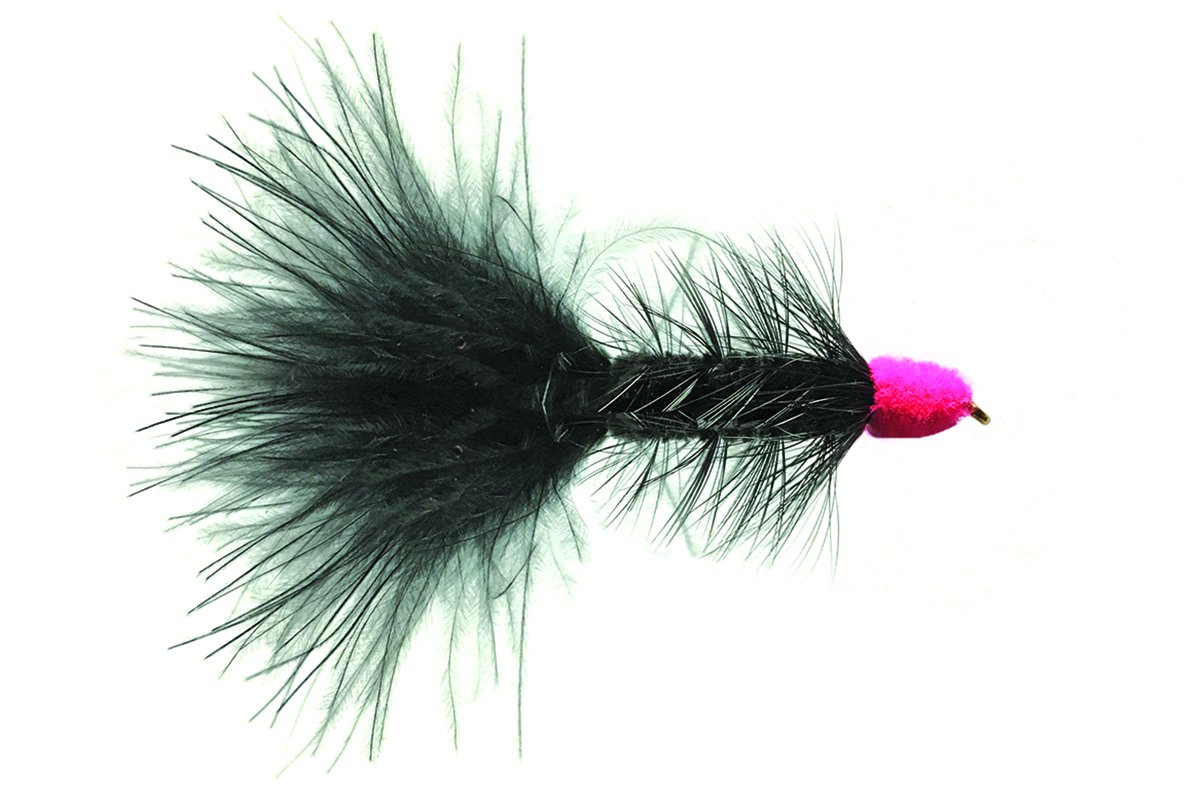 Creative Angler Egg Sucking Leech Black and Pink, Mixed Sizes 4, 6 and 8. 1 Dozen - 4qty Each