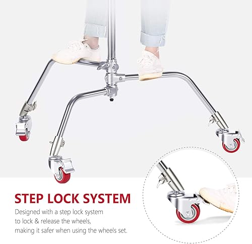 Miniatura 4 de Neewer Juego de 3 ruedas giratorias profesionales con 2.953 in de diámetro, construcción de metal duradero con base de goma, solo compatible