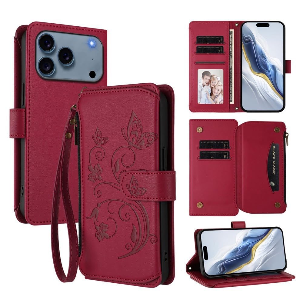 Étui iPhone XR protégeant l'écran et sécurisant la monnaie grâce au zip rouge - 8