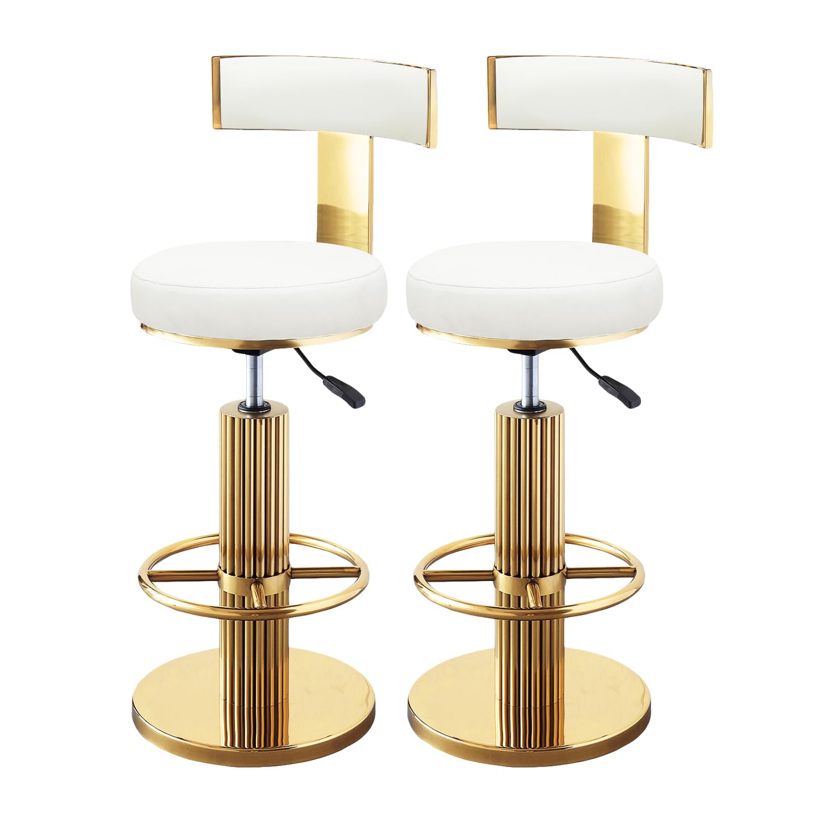 FUNROLUX Adjustable Swivel Bar Stools Set 2 Kitchen Counter Height Stools