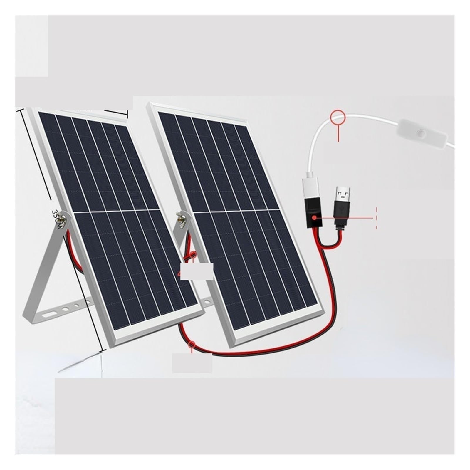 Joliane Usb5v20w Solar Plate Large Flow Solar Water Pump Aquarium Fish Pump Rockery Waterfall Fountain Submersible Hydroponics Water Cycle Pool Pump Filter(Usb5v20w Solar Plate)