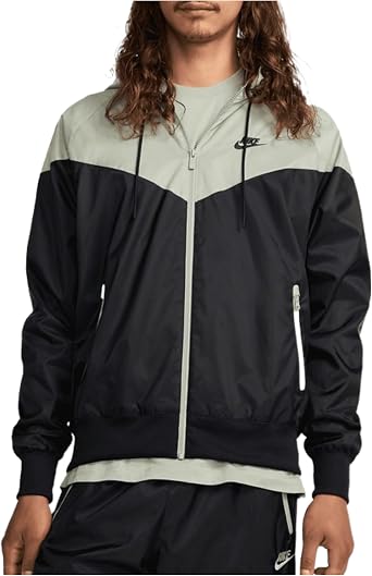 Full Zip Windrunner Jacket Black/Green by NIKE