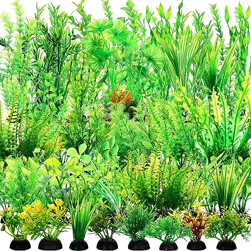 XunYee 100 Pcs Aquarium Plants Artificial Fish Tank