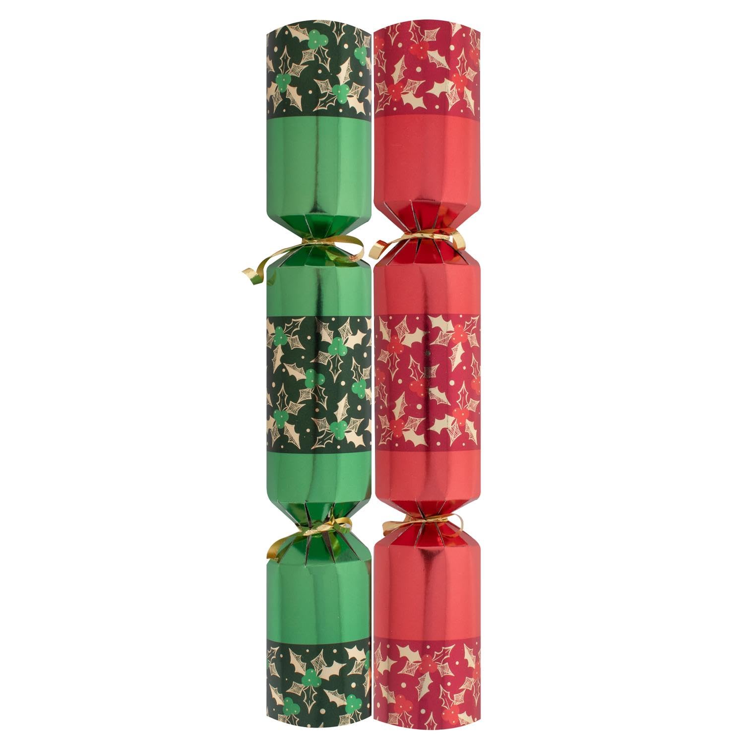 Yöl Red Box Of 50 Green Snowflake Christmas Crackers Bulk Catering Party Celebration 12" Xmas Restaurant School Hotel