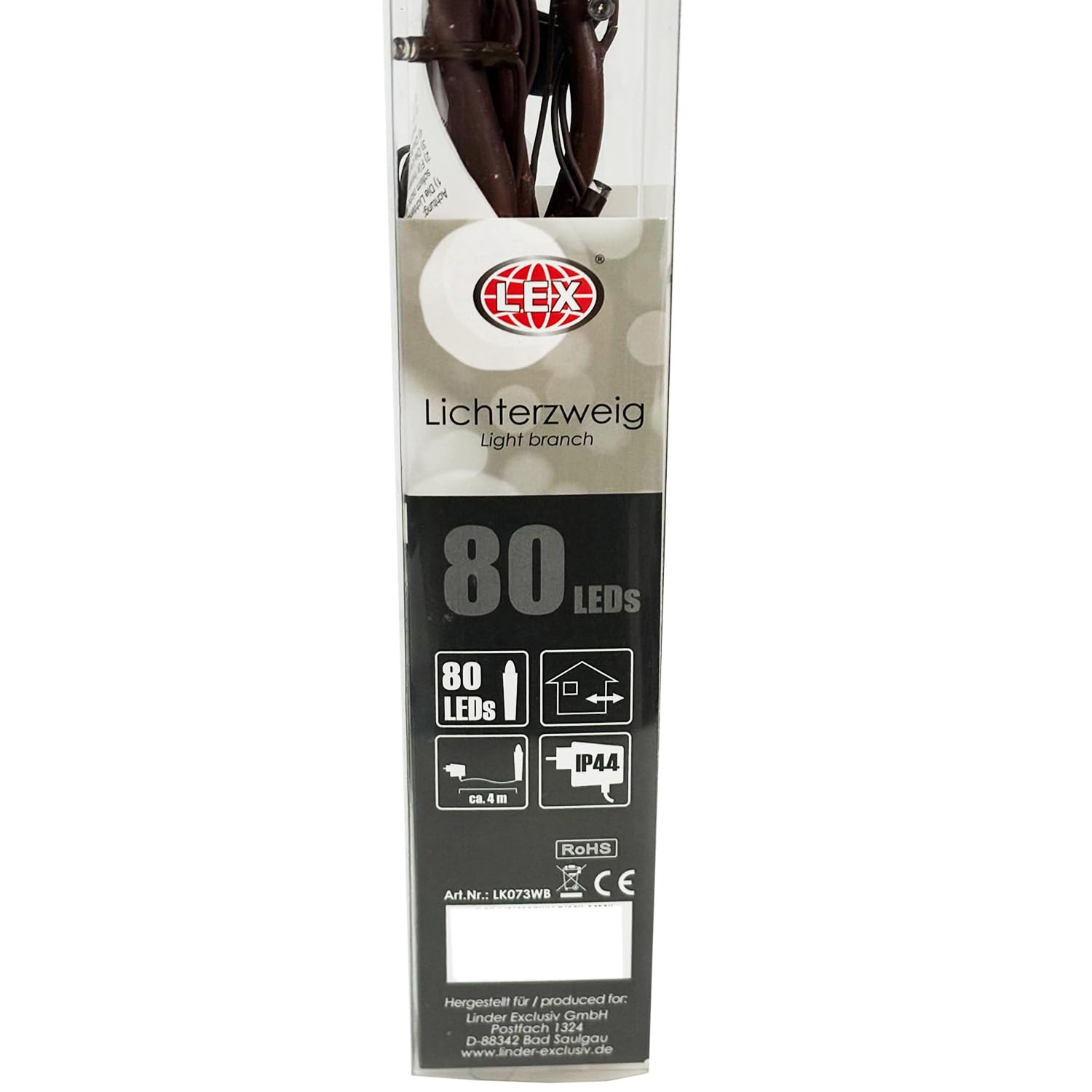 Lichterzweige Mit 80 LEDs – Braun, 120 Cm, Für Vasen & Tischdeko, Warm-weiß, Innendeko