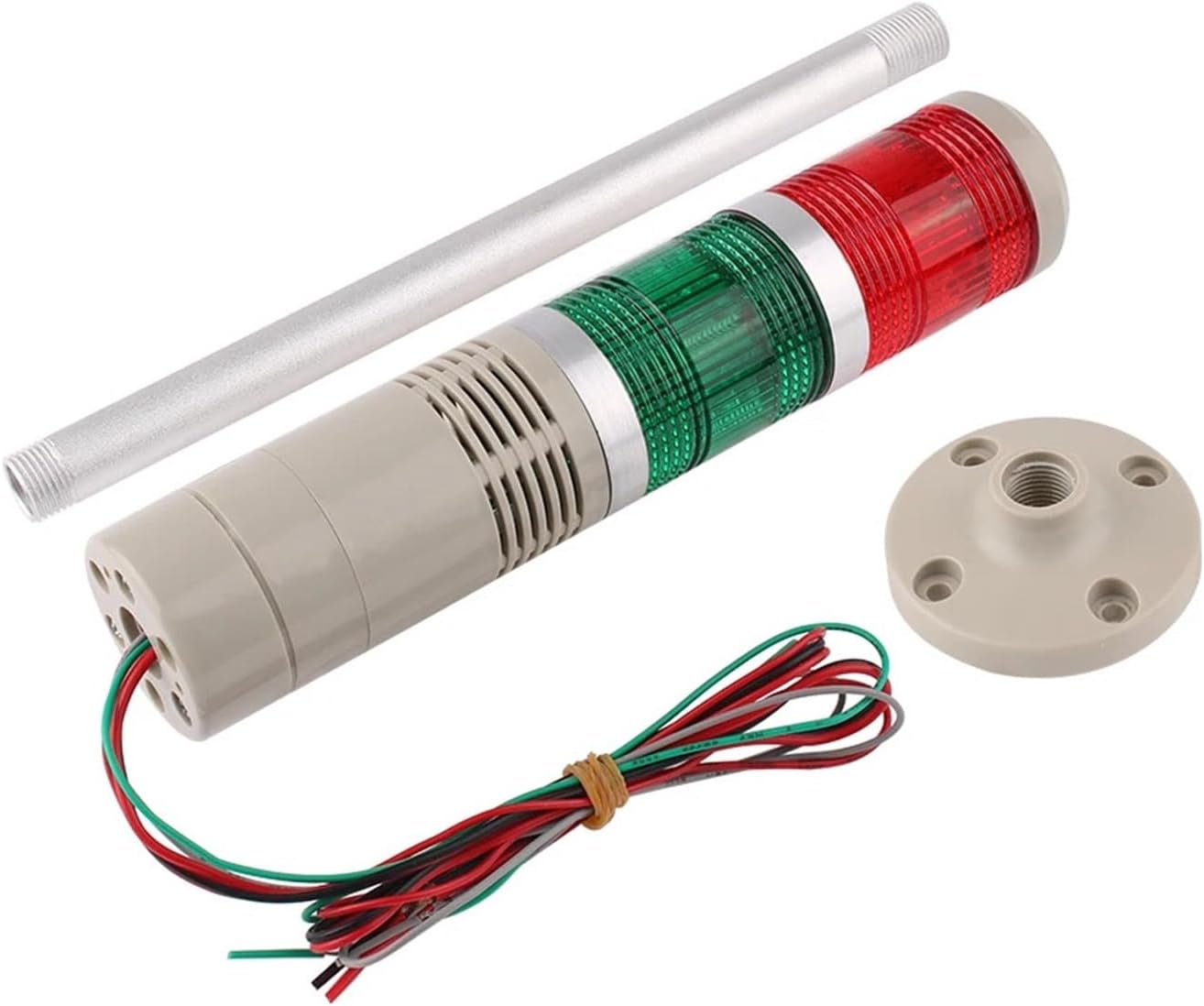 LGP-205 2 Layers Buzzer Industrial Tower Signal Warning Stack Light LGP-505 LED Red Green Yellow Indicator lamp IP30 for Machine(Dark Grey,DC 24V)
