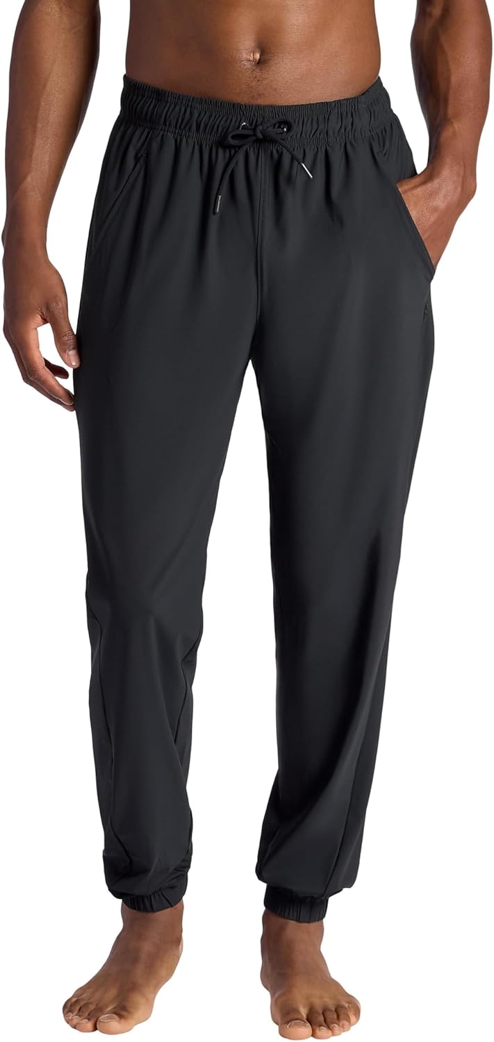 Gaiam Mens Warrior Pose Pant, Standard Fit, 31” Inseam, Stretch Lightweight Material, Moisture-Wicking